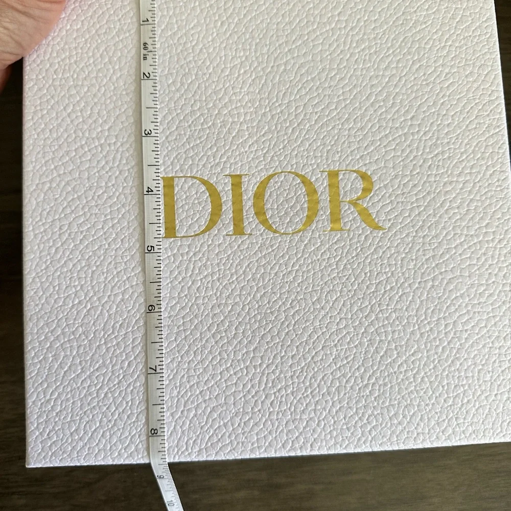 Dior White and Gold Textured Gift Box